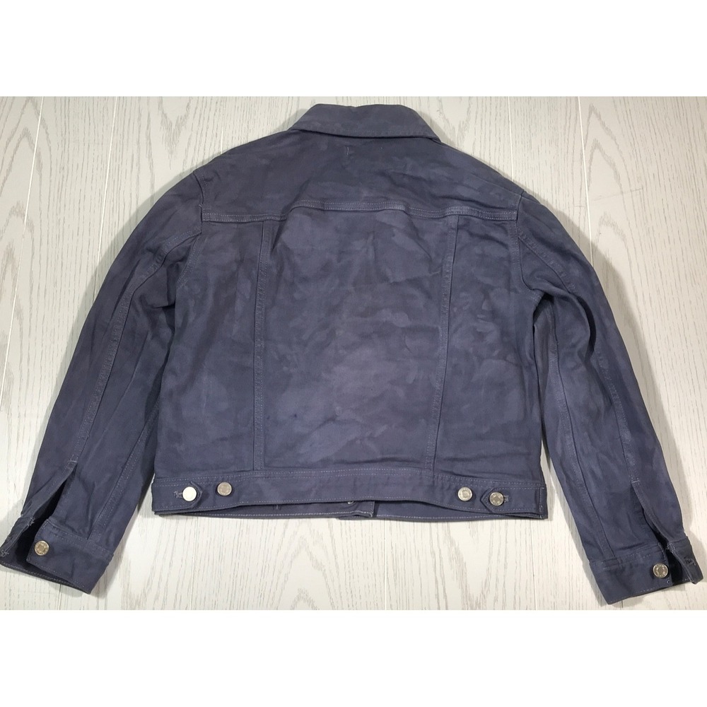 J Crew Denim Jacket Women's Size Small Purple Cotton Button Up Pockets Trucker
